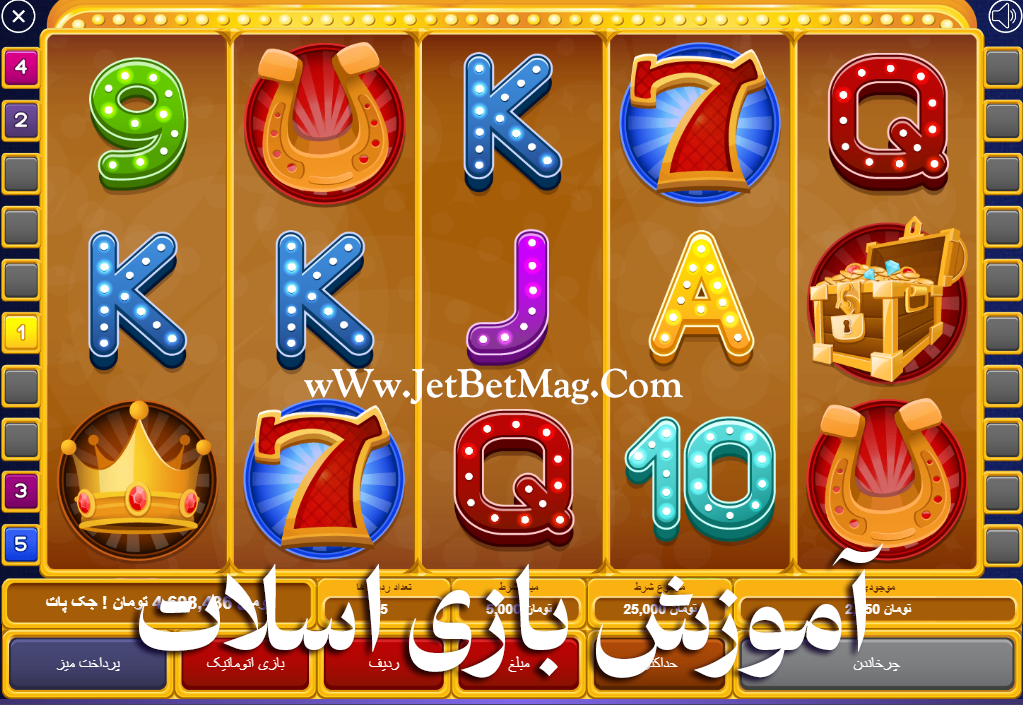 آموزش بازی ماشین اسلات در جت بت JetBet